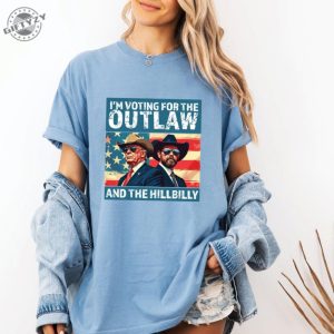 Ridin With The Outlaw And The Hillbilly Trump Shirt 2024 Election Conservative Political Republican Trump Supporter Shirt giftyzy 3