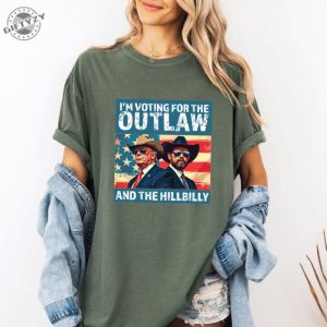 Ridin With The Outlaw And The Hillbilly Trump Shirt 2024 Election Conservative Political Republican Trump Supporter Shirt giftyzy 4