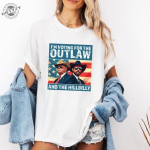 Ridin With The Outlaw And The Hillbilly Trump Shirt 2024 Election Conservative Political Republican Trump Supporter Shirt giftyzy 5