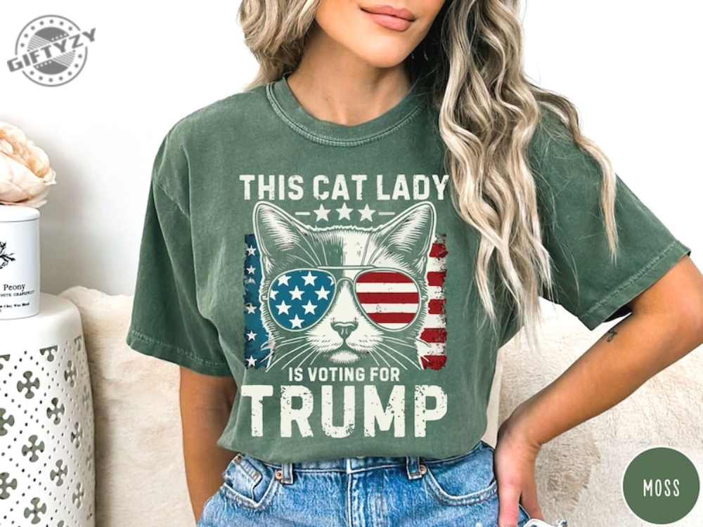 This Cat Lady Is Voting For Trump Maga Shirt Cat Mom For Trump Tshirt Trump 2024 Hoodie Cat Mama Sweatshirt Trump Vance Merch