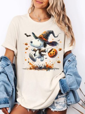 Snoopy Halloween Watercolor Shirt Snoopy Dog Sweater Funny Snoopy Shirt Snoopy Halloween Shirt revetee 3