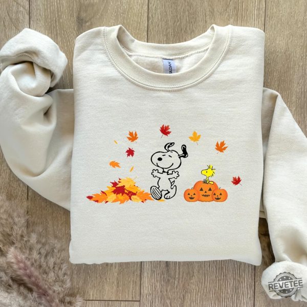 Snoopy Inspired Dog Halloween Sweatshirt Fall Pumpkin Shirt Snoopy Poker Shirt revetee 1