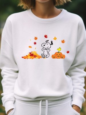 Snoopy Inspired Dog Halloween Sweatshirt Fall Pumpkin Shirt Snoopy Poker Shirt revetee 2