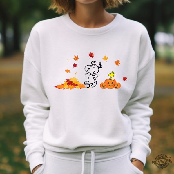 Snoopy Inspired Dog Halloween Sweatshirt Fall Pumpkin Shirt Snoopy Poker Shirt revetee 2