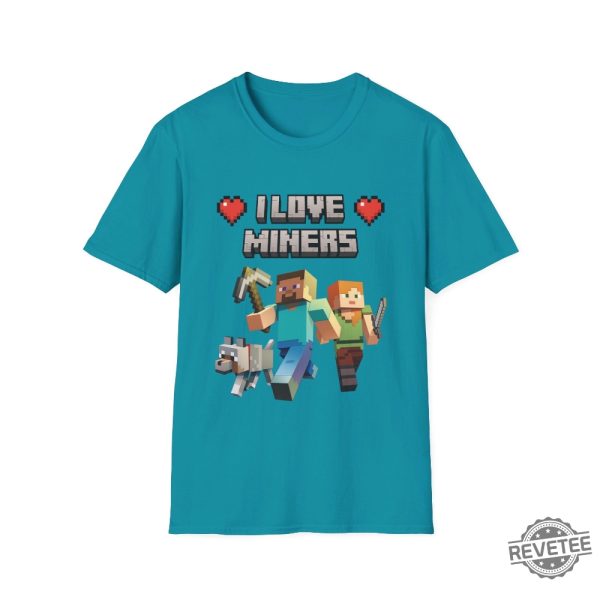 Funny Mine Craft T Shirt I Love Miners Minecraft Shirt revetee 1