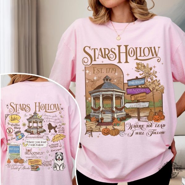 Stars Hollow Shirt Where You Lead I Will Follow Shirt Autumn Festival Lukes Diner Shirt Gilmore Girl Eras revetee 1