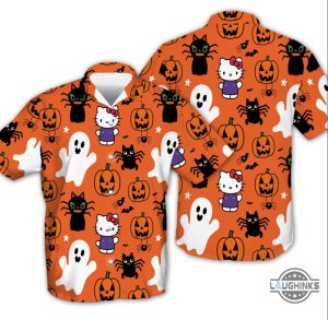 new spooky hello kitty orange halloween blanket gift