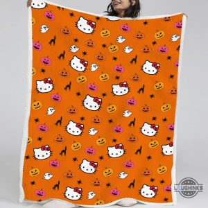 orange halloween hello kitty blanket