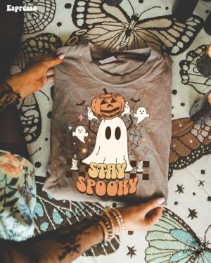 Ghost Shirt Cute Fall Halloween Hoodie Spooky Season Sweatshirt Halloween Tshirt giftyzy 3