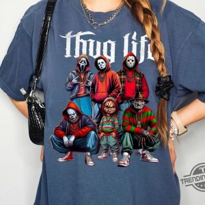 Thug Life Horror Shirt Thug Life Horror Movie Characters Shirt Vintage Scary Movies Shirt Horror Halloween Shirt 2024 trendingnowe 2