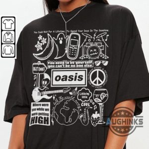 vintage oasis doodle art shirt you need to be yourself oasis album lyrics merch tshirt sweatshirt hoodie retro oasis tattoo tour laughinks 2