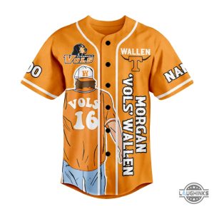 tennessee volunteers personalized morgan wallen baseball jersey tennessee vols in my heart sands in my boots shirts laughinks 2