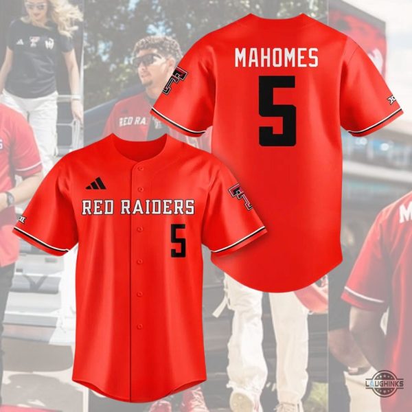 patrick mahomes texas tech baseball jersey shirt adidas red raiders 2024 replica laughinks 2