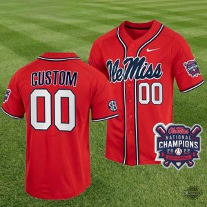 custom name and number ole miss baseball jersey shirt nike