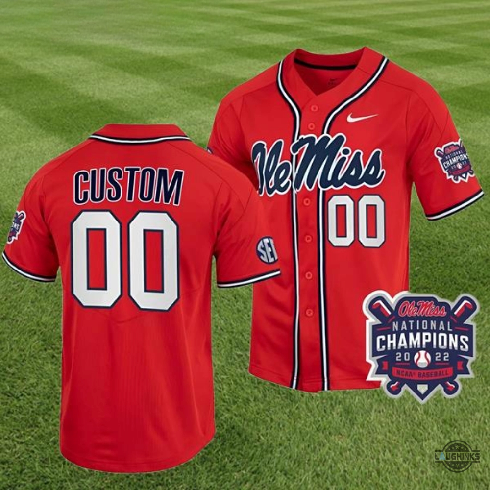 Custom Name And Number Ole Miss Baseball Jersey Shirt Nike