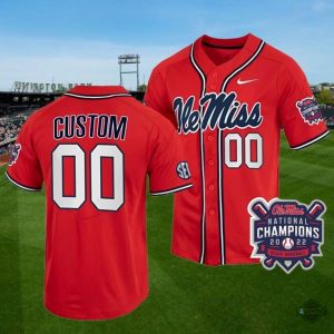 custom name and number ole miss baseball jersey shirt nike