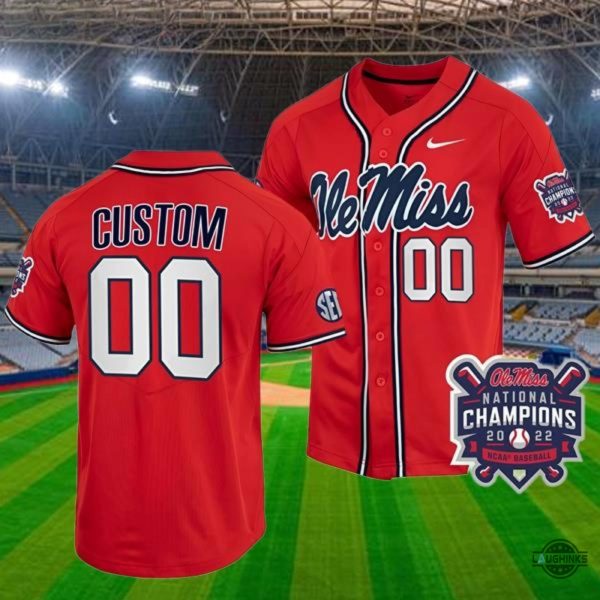 custom name and number ole miss baseball jersey shirt nike