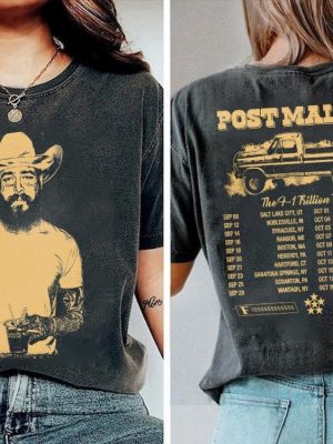 Vintage Post Malone 2Side Shirt Malone Rap Music Merch Shirt Post Malone F1 Trillion Tour Shirt revetee 2