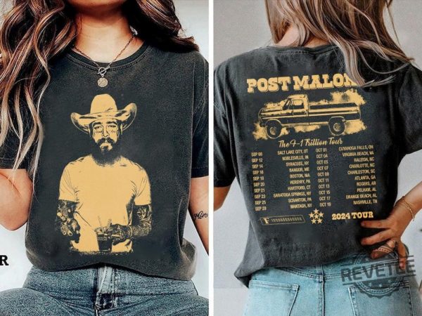 Vintage Post Malone 2Side Shirt Malone Rap Music Merch Shirt Post Malone F1 Trillion Tour Shirt revetee 2