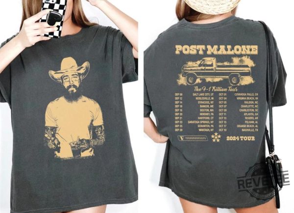 Vintage Post Malone 2Side Shirt Malone Rap Music Merch Shirt Post Malone F1 Trillion Tour Shirt revetee 4