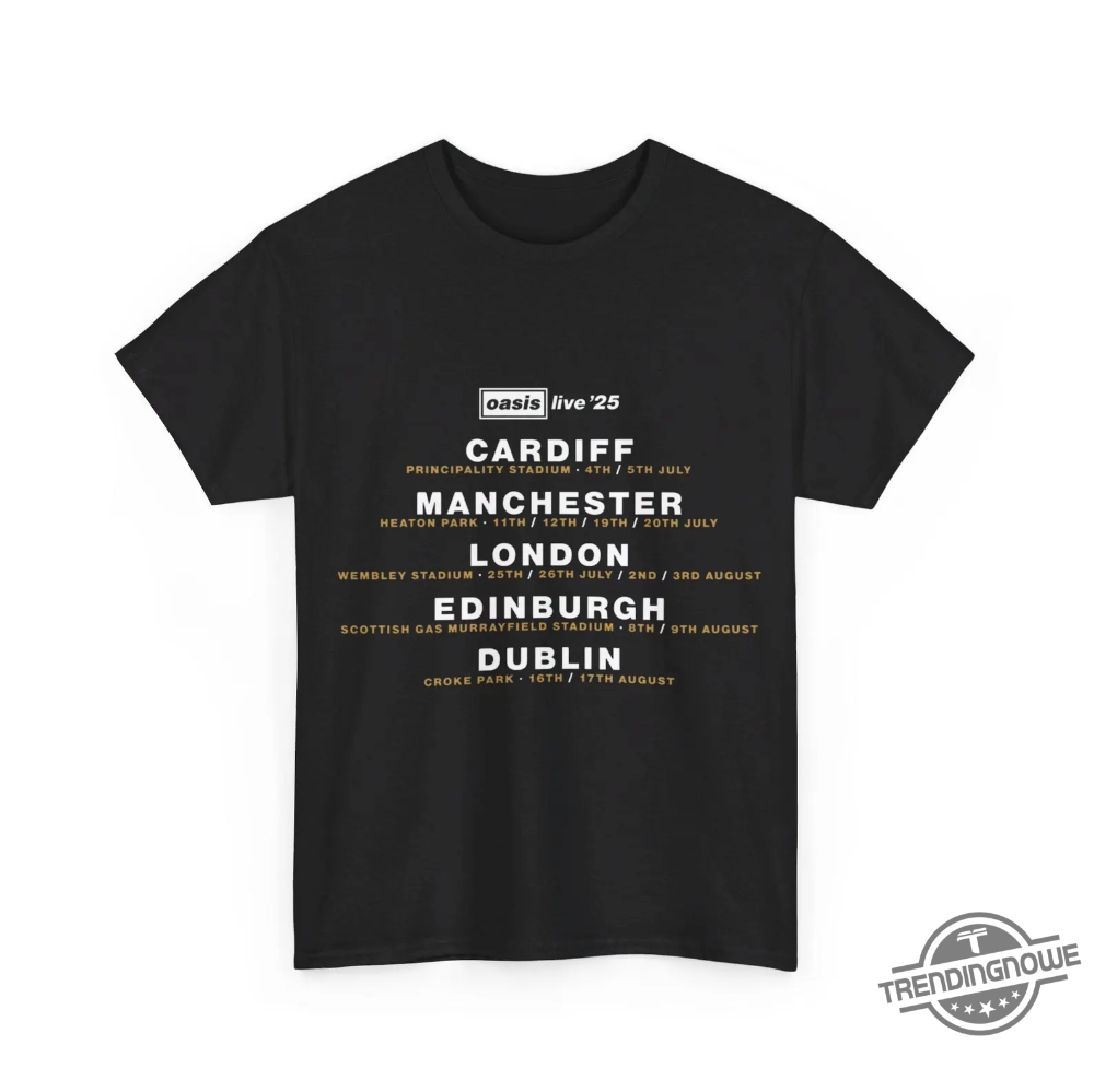 Oasis Live 25 Shirt Oasis Shirt Oasis Reunion T Shirt 2025 Tour Liam Gallagher Noel Gallagher Shirt Oasis T Shirt