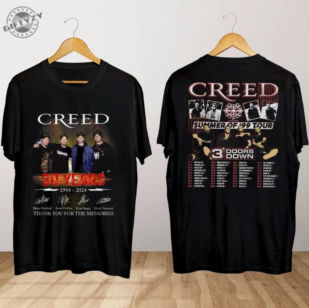 Creed 2024 Tour Summer Of 99 Tour Shirt Creed Band Tshirt Summer Of 99 Tour 2024 Sweatshirt Creed Band Fan Gift Creed Merch