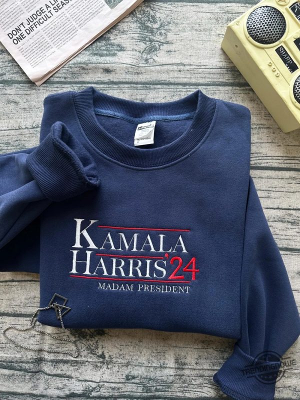 Kamala Harris 24 Embroidered Sweatshirt Harris For The People Hoodie Kamala Harris Shirt I Am Speaking Vote 2024 Shirt trendingnowe 1