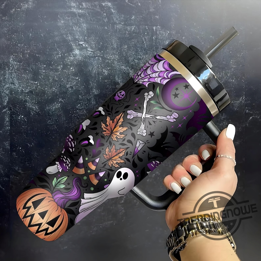 Retro Halloween Pumpkin Stanley Cup Mystic Hippie Tumbler Cute Spooky Tumbler Halloween Cup Aesthetic Gifts trendingnowe 1