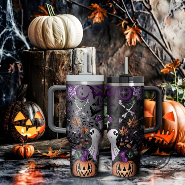 Retro Halloween Pumpkin Stanley Cup Mystic Hippie Tumbler Cute Spooky Tumbler Halloween Cup Aesthetic Gifts trendingnowe 2