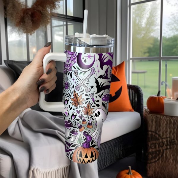 Retro Halloween Pumpkin Stanley Cup V4 Mystic Hippie Tumbler Cute Spooky Tumbler Halloween Cup Aesthetic Gifts trendingnowe 1