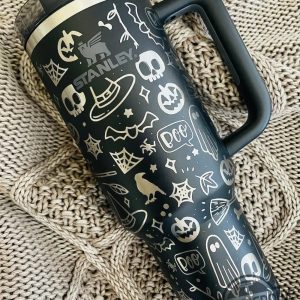 Halloween Doodle Stanley Cup Engraved Stanley Tumbler Halloqueen Gift trendingnowe 2