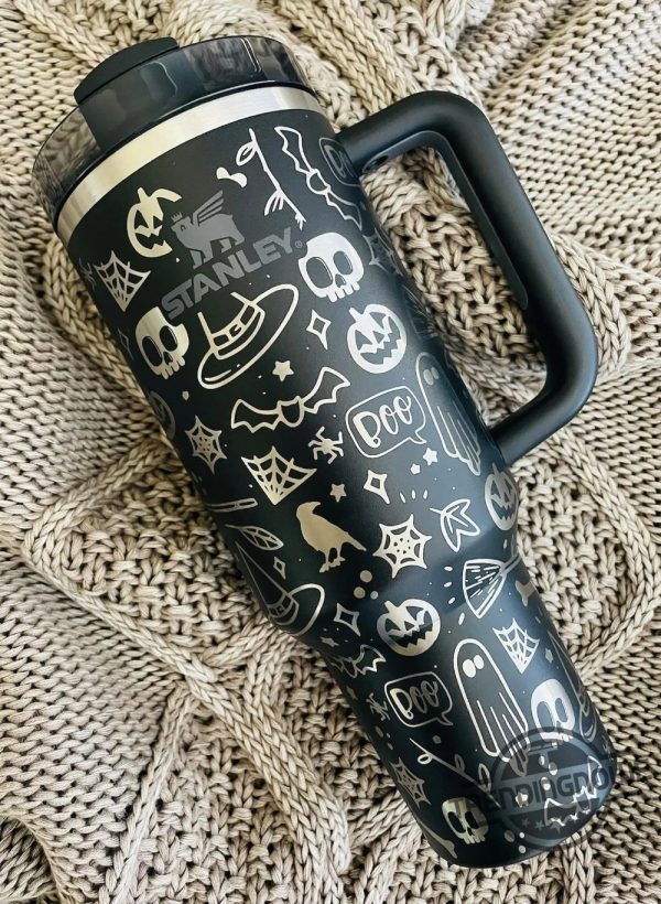 Halloween Doodle Stanley Cup Engraved Stanley Tumbler Halloqueen Gift trendingnowe 2