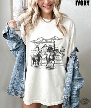 Western Cowboy T Shirt Vintage Tshirt Cowboy Shirt Cowboy Pillows Shirt revetee 3