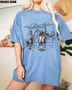 Western Cowboy T Shirt Vintage Tshirt Cowboy Shirt Cowboy Pillows Shirt revetee 5