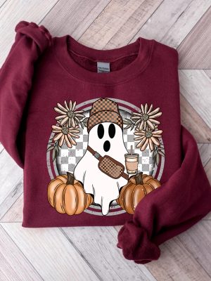 Cute Ghost Halloween Shirt Pumpkin Spice Coffee Tee Spooky Season Shirts Halloween Shirt revetee 2