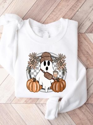 Cute Ghost Halloween Shirt Pumpkin Spice Coffee Tee Spooky Season Shirts Halloween Shirt revetee 3