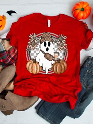 Cute Ghost Halloween Shirt Pumpkin Spice Coffee Tee Spooky Season Shirts Halloween Shirt revetee 5