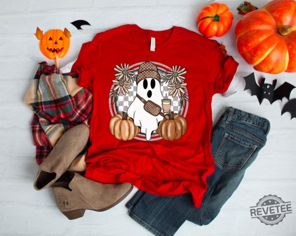 Cute Ghost Halloween Shirt Pumpkin Spice Coffee Tee Spooky Season Shirts Halloween Shirt revetee 5