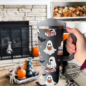 Cute Ghost Reading Stanley Cup 40Oz Halloween Bookish Tumbler Funny Reader Tumbler Halloween 40Oz Cup trendingnowe 3