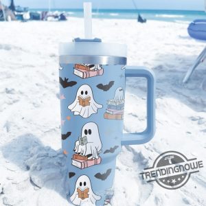 Cute Ghost Reading Stanley Cup 40Oz Halloween Bookish Tumbler Funny Reader Tumbler Halloween 40Oz Cup trendingnowe 4