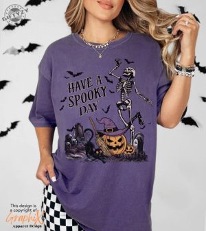 Have A Spooky Day Shirt Halloween Sweatshirt Spooky Season Tshirt Skeleton Halloween Hoodie Pumpkin Halloween Shirt giftyzy 6