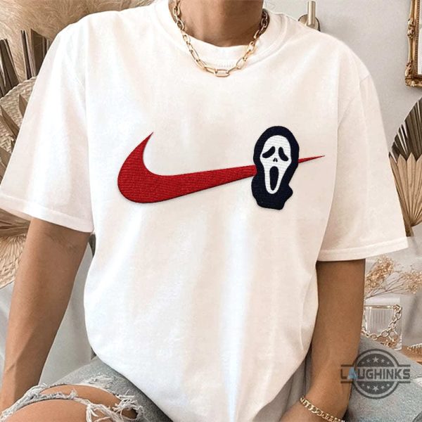 the scream ghostface nike embroidered sweatshirt t shirt hoodie for halloween