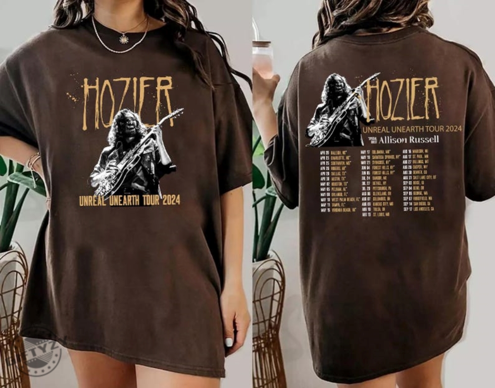 Hozier Unreal Unearth Tour 2 Sides Shirt Hozier Tour 2024 Hoodie Music Tour Tshirt Hozier Tour Sweatshirt Hozier Concert Rock Tour 2024 Shirt