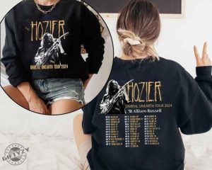 Hozier Unreal Unearth Tour 2 Sides Shirt Hozier Tour 2024 Hoodie Music Tour Tshirt Hozier Tour Sweatshirt Hozier Concert Rock Tour 2024 Shirt giftyzy 2