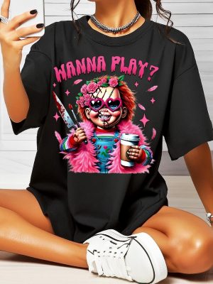 Halloween Chucky Shirt Horror Shirt Horror Movie Shirt Chucky Wanna Play Shirt Hello Kitty Chucky Shirt revetee 2