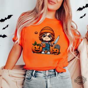 Halloween Chucky Shirt Halloween Horror Characters Shirt Chucky Hoodie Hello Kitty Chucky Shirt revetee 4