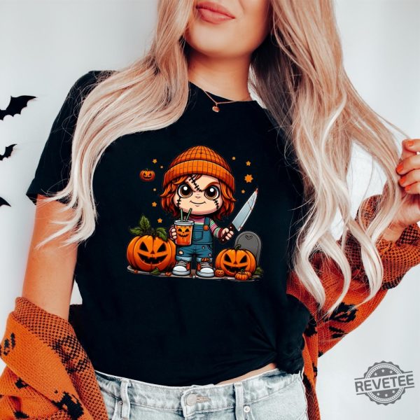 Halloween Chucky Shirt Halloween Horror Characters Shirt Chucky Hoodie Hello Kitty Chucky Shirt revetee 5