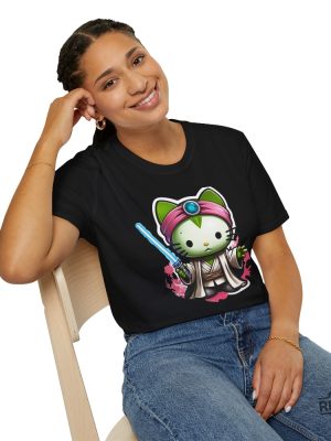 Galactic Kitty T Shirt Jedi Kitty Shirt Cute Jedi T Shirt Master Hello Cat Tee Sci Fi Movie Shirt revetee 2