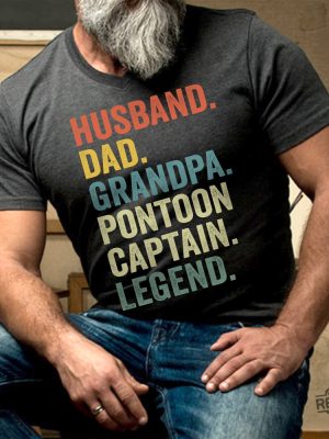 Husband Dad Pontoon Captain Legend Shirt Fathers Day Gift Funny Boat Shirt For Husband revetee 2