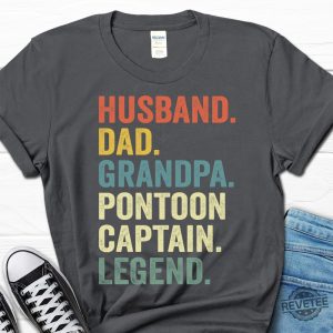 Husband Dad Pontoon Captain Legend Shirt Fathers Day Gift Funny Boat Shirt For Husband revetee 3